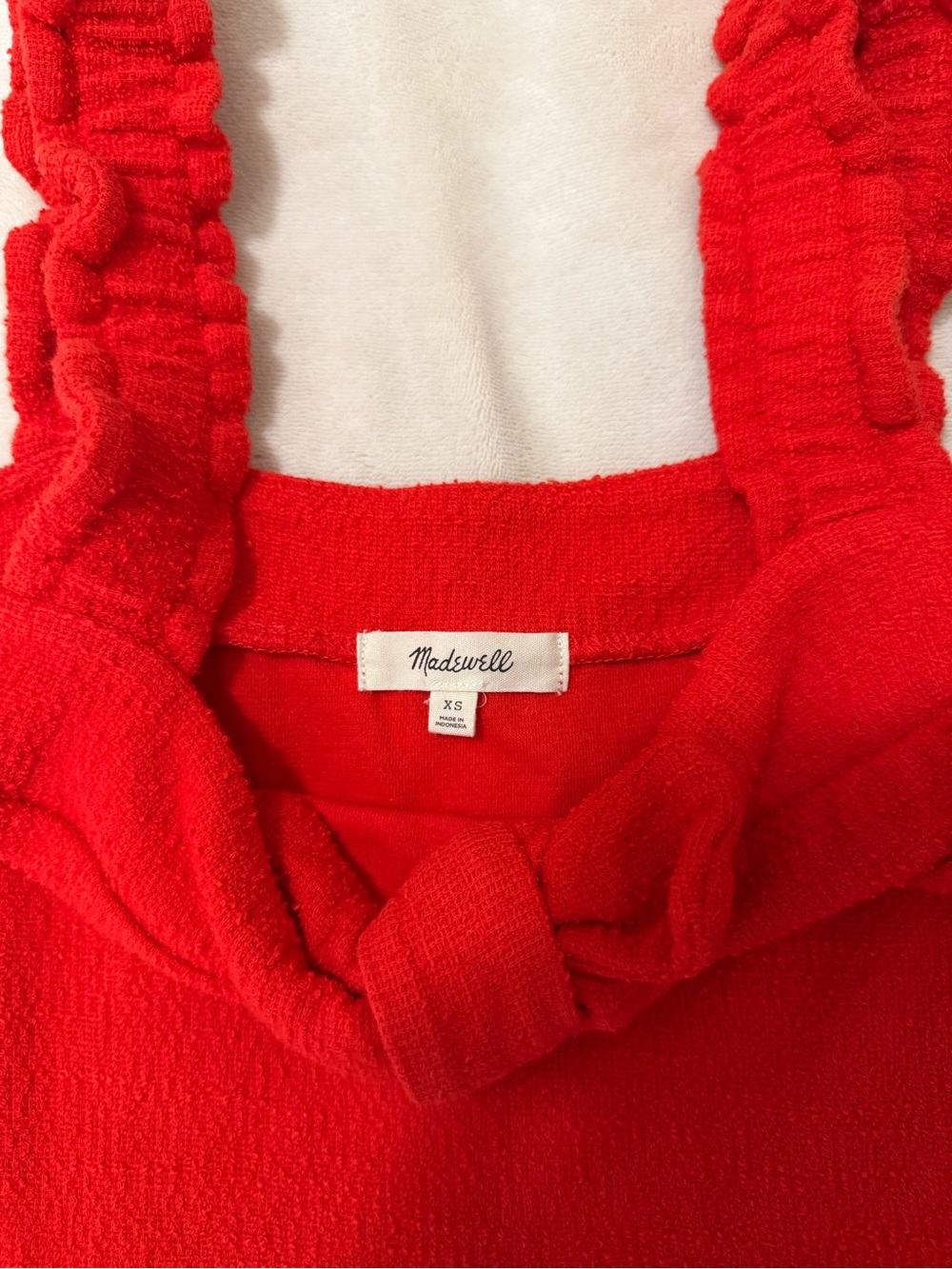 Madewell Red Knot-Front Ruffle Strap Tank - Picture 3 of 4